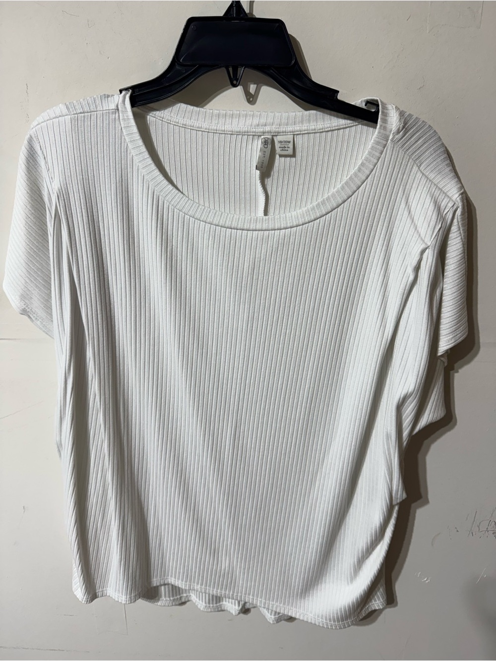 Classic Ribbed Short-Sleeve Top - White